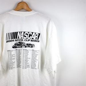 新品未使用品 デッドストック 00's NASCAR ナスカー 半袖両面プリントTシャツ メンズUS-XLサイズ ホワイト 起業物 レーシング t-1936n｜canopus-web-shop