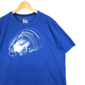 NIKE ナイキ クルーネック半袖プリントTシャツ メンズUS-XXLサイズ DRI-FIT ブルー スウォッシュ スウッシュ ビッグサイズ t-2245n｜canopus-web-shop