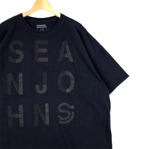 Sean John ショーンジョン クルーネック半袖プリントTシャツ メンズUS-4XLBサイズ ブラック B系 HIP-HOP  ショーンコムズ t-2462n｜canopus-web-shop