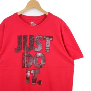 ナイキ クルーネック 半袖プリントTシャツ JUST DO IT. ロゴプリント メンズ US-XLサイズ レッド系 tn-0035n｜canopus-web-shop