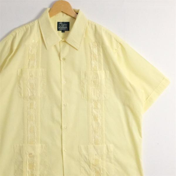 古着 大きいサイズ 90年代 Guayabera 半袖キューバシャツ メキシカンシャツ メンズUS-...