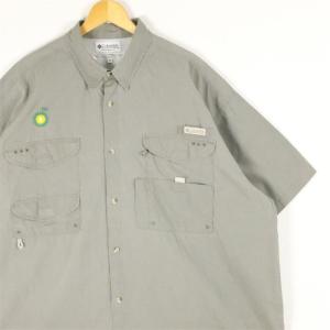 古着 大きいサイズ 00's コロンビア PFG 半袖フィッシングシャツ メンズUS-XXLサイズ 無地 グレー系 tn-1759n｜canopus-web-shop