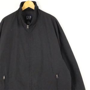 古着 大きいサイズ 00's オールドギャップ 長袖スウィングトップジャケット メンズUS-2XLサイズ 黒 ブラック系 tn-2086｜canopus-web-shop
