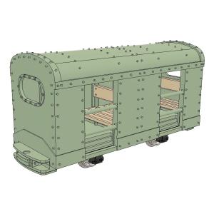 人車（三笠モチーフ）3両セット　すずめ模型製3Dプリントパーツ　NR-S141