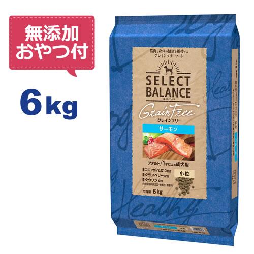 （無添加おやつ＆おまけ付き）セレクトバランス グレインフリー アダルトサーモン 小粒 6kg　１才以...