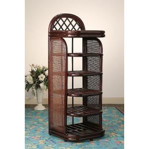 籐 ラタン スリッパラック スリッパ入れ シューズラック 棚 5段 5足 幅