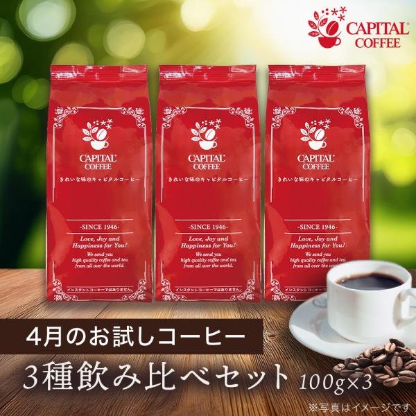 4月のお試しコーヒー3種セット 焙煎珈琲豆(粉または豆を選べます) 100g×3袋 オルキデア ペル...