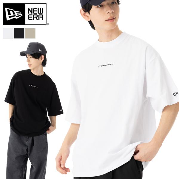 ニューエラ 半袖Tシャツ オーバーサイズ 手書き風ロゴ