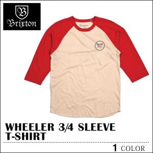 BRIXTON ブリクストン WHEELER ７分 ラグラン Tシャツ クリーム レッド トップス スケート メンズ レディース｜capsule091