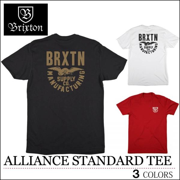 BRIXTON ブリクストン Tシャツ ALLIANCE ブラック ホワイト レッド トップス スケ...