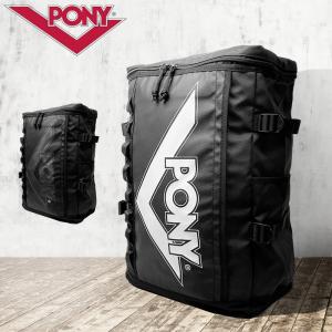 PONY ポニー リュック バッグ ボックス バックパック ロゴ ブラック  メンズ レディース  スケート スケーター ストリート 18PN-BCP04｜capsule091