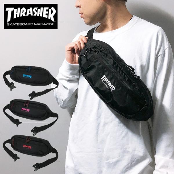 ポーチ メンズ スラッシャー ウエストバッグ THRASHER ショルダーバッグ ポーチ 斜めがけ ...