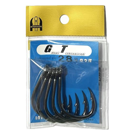 ＜INTER HOOK＞　GT　28号　黒　ロウ付　5本入り