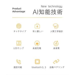 骨伝導イヤホン風 ワイヤレスイヤホン blue...の詳細画像1
