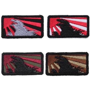 Military Patch（ミリタリーパッチ）GODZILLA＆朝日 ミニパッチ [4色] [フック付き]