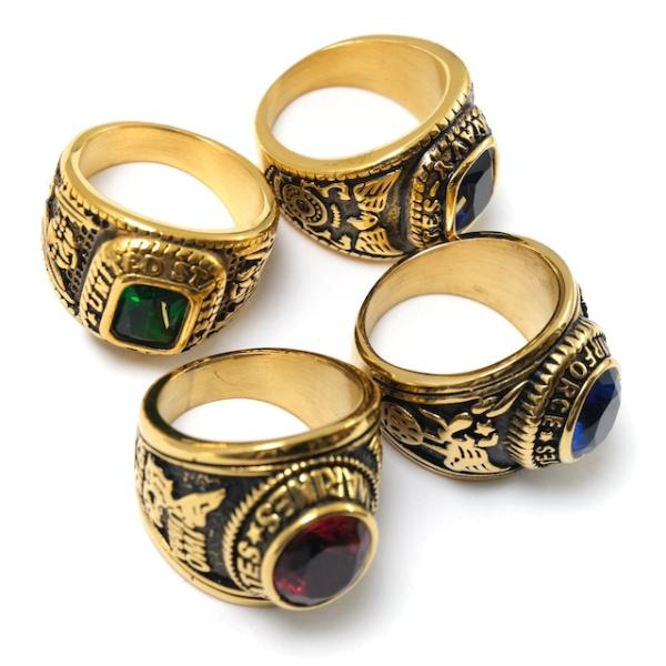 MILITARY（ミリタリー）ミリタリーリング [ゴールドカラー][ステンレス製]