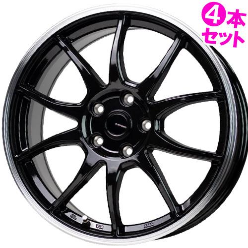 (4本特価) 15×6.0J +53 5/114.3 Gスピード P-06 (BK/リムP) ホット...