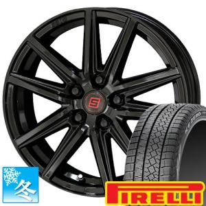 (ノートクロスオーバー E13) 195/60R16 ピレリ アイスゼロ アシンメトリコ 16インチ スタッドレスタイヤ ホイール 4本セット ザイン SS (ブラック)｜car-mania