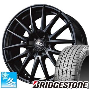 225/55R17 ブリヂストン ブリザック VRX3 17インチ スタッドレスタイヤ ホイール 4本セット シュナイダー SQ27 (ブラック) 17×7.0 5穴 PCD100｜car-mania