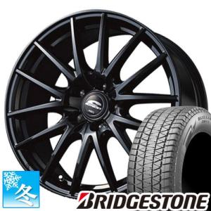 (エクストレイル T33) 235/60R18 ブリヂストン ブリザック DM-V3 18インチ スタッドレスタイヤ ホイール 4本セット シュナイダー SQ27 (ブラック)｜car-mania