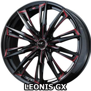 18×7.0J +47 5/100 レオニスGX (BK/SC RED) ウェッズ 18インチ ホイール1本 LEONIS｜car-mania