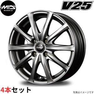 マルカ ホイール ユーロスピード V25 ホンダ シャトル/ハイブリッド GK/GP系 MID 【14×5.5J 4-100 INSET45 メタリックグレー】 4本セット