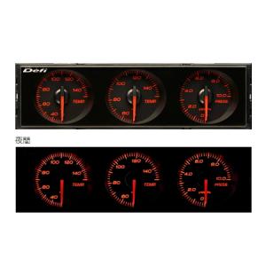 Defi（デフィ） DF14402 DIN-Gauge 3連メーター 温度計2個、圧力計1個