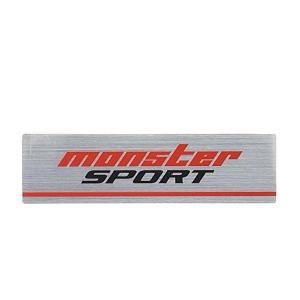 Monster SPORT モンスタースポーツ  896113-0000M 60mm×16.5mm NEWモンスタースポーツステッカーヘアライン アルミヘアライン×レッド×グレー｜car-parts-shop-mm