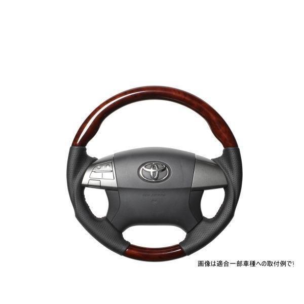 REAL レアル R50-BRW-BR ステアリング ラウンドシェイプ ブラウンウッド ブラウンステ...