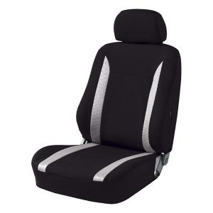 シートカバー フロント用 前席用 軽自動車 普通車 バケット セパレート シート 汎用 1枚 ニット＆メッシュ コンビ 背裏フルカバー 仕様 ブラック グレー｜カープロ Yahoo!店