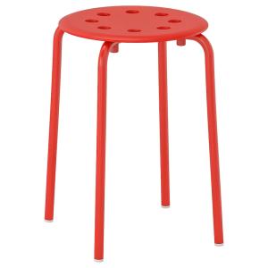IKEA イケア MARIUS マリウス スツール レッド 赤 IKEA イケア 北欧 組立式 丸椅子 丸いす スタッキング 省スペース キッチン イス 送料無料 重ねて収納｜caramelcafe