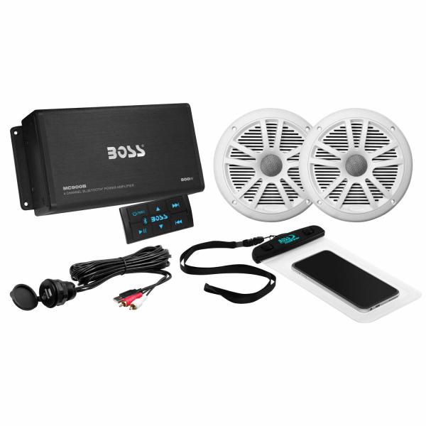 BOSS Audio ボス オーディオ 4Ch 500W Bluetooth アンプ+6.5インチ ...