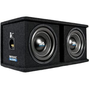 Seismic Audio - OutRage122 - Dual 12 Inch 2400W カーオーディオ サブウーファー Box エンクロージャー with Rear Vent｜caraudioshop