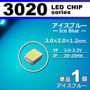 ＬＥＤチップ ３０２０ アイスブルー 水色 １個 単品 バラ売り ＳＭＤ ＬＥＤ 打ち替え エアコンパネル メーターパネル