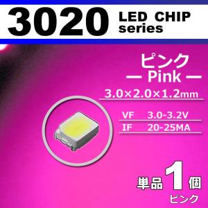 ＬＥＤチップ ３０２０ ピンク 桃色 １個 単品 バラ売り ＳＭＤ ＬＥＤ 打ち替え エアコンパネル メーターパネル