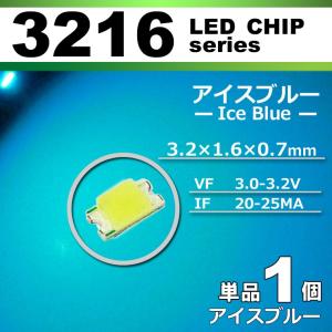 ＬＥＤチップ ３２１６ アイスブルー 水色 １個 単品 バラ売り ＳＭＤ ＬＥＤ 打ち替え エアコンパネル メーターパネル