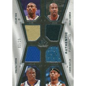 アーテスト / ボーウェン / ピートラス / バトラー NBAカード 2007/08 SP Game Used Authentic Fabrics Quad （03/25）/ Artest / Bowen / Pietrus / Butler｜cardfanatic