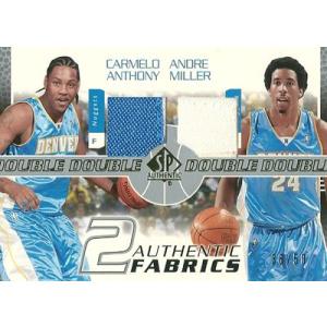 【カーメロ】【アンドレ・ミラー】 NBAカード Carmelo Anthony / Andre Miller 03/04 SP Authentic Fabrics Dual 38/50｜cardfanatic