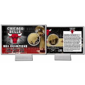 シカゴ・ブルズ チーム ヒストリー ゴールドコインカード (Chicago Bulls Team History 24KT Gold Coin Card）｜cardfanatic