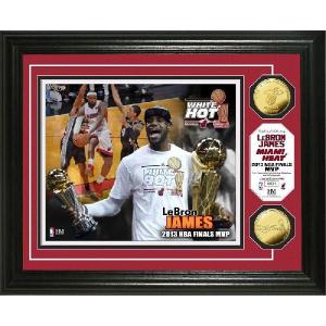 （セール） Highland Mint レブロン・ジェイムス 2013NBAファイナルMVP フォトプラーク LeBron James 2013 NBA Finals MVP Gold Coin Photo Mint