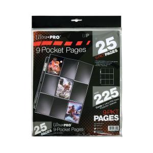 ウルトラプロ Ultra Pro 9ポケット シート 3穴　(25枚入り) #83645　| Ultra PRO Silver Series 9-Pocket Pages (25 count retail pack)｜cardfanatic