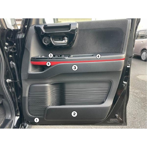 NBOX JF3専用　フロントドア　カスタムカーボンシート　ドアキックガード