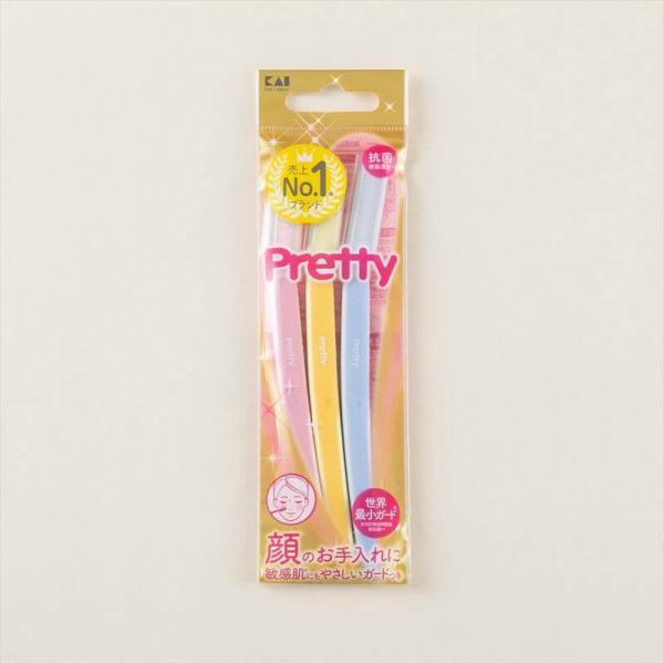 プリティ 敏感肌用　フェイス　Ｌ　３本入　貝印　(　女性用カミソリ　顔剃り　眉剃り　眉毛　)　あわせ...