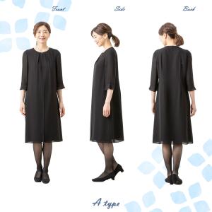 喪服 レディース ワンピース 夏 ブラックフォ...の詳細画像3