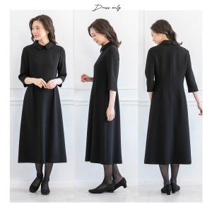 喪服 レディース 秋 ブラックフォーマル ワン...の詳細画像5