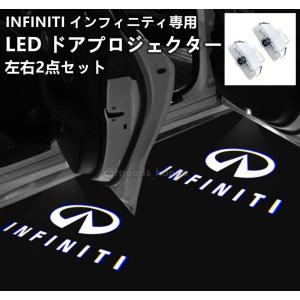 INFINITI インフィニティ LED ドア プロジェクター ガラスレンズ ライト ランプ ロゴ 左右2個セット 簡単交換