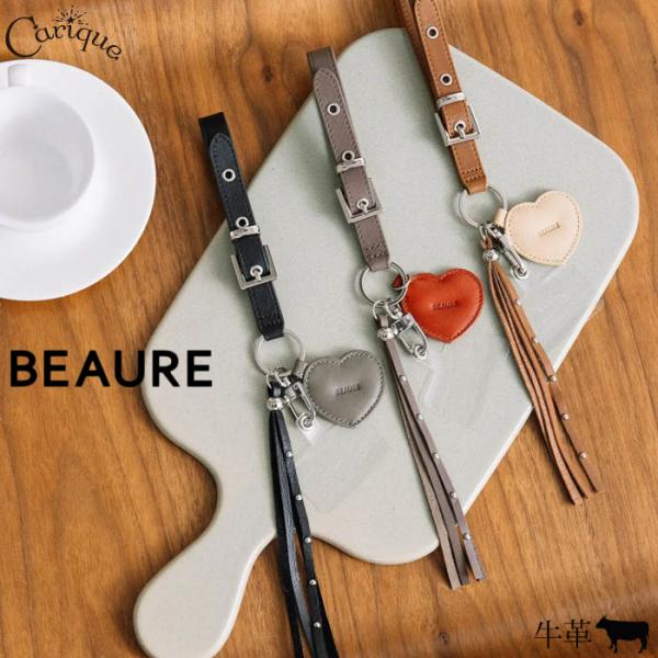 ストラップ BEAURE ビュレ ストラップ キーホルダー レディース 本革 レッド ブラウン ブラ...