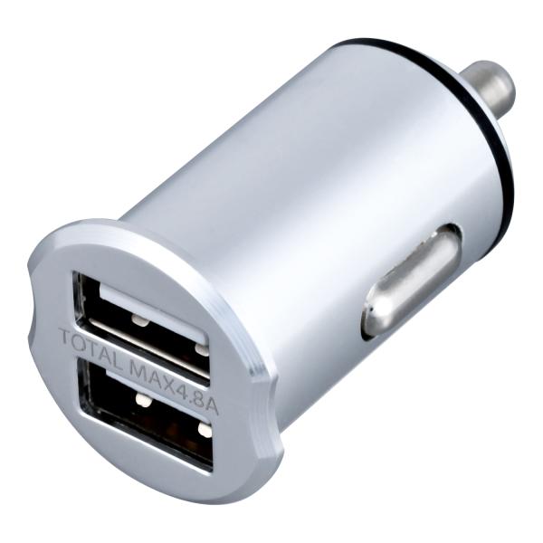 車用 シガーソケット 電源 DCアルミパワープラグ USB 2ポート 自動識別 スマホ タブレット ...