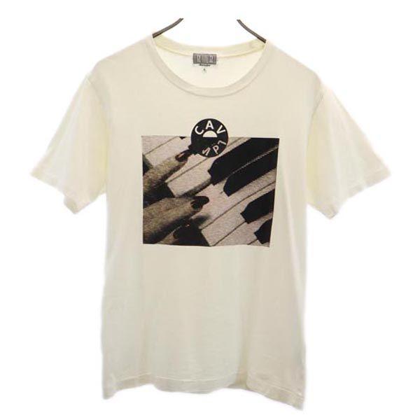C.E シーイー 日本製 プリント 半袖 Tシャツ S ホワイト メンズ 古着 中古