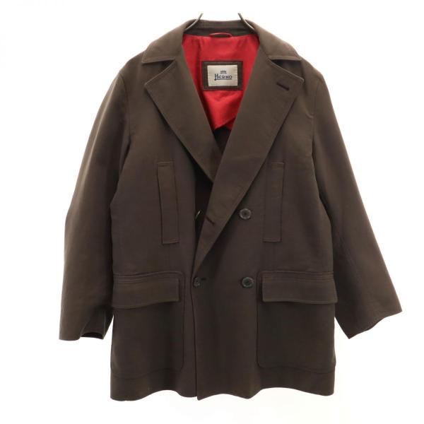 ヘルノ イタリア製 ピーコート 50 ブラウン Herno メンズ 古着 中古